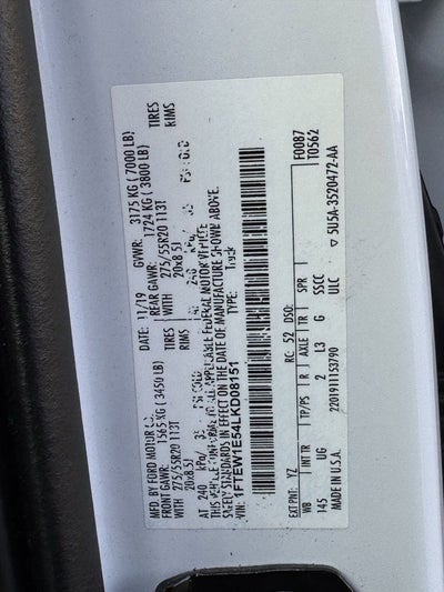 2020 Ford F-150 XLT 50 PTS