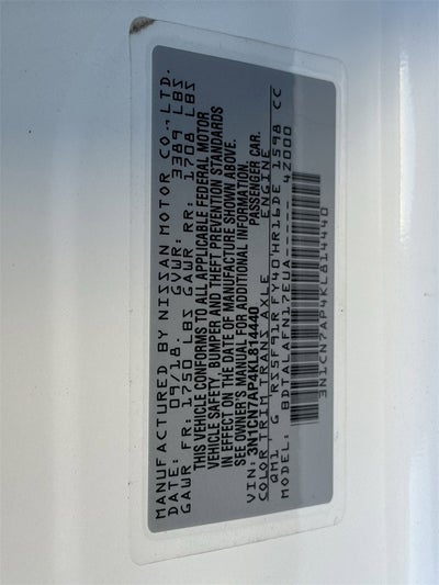 2019 Nissan Versa 1.6 S