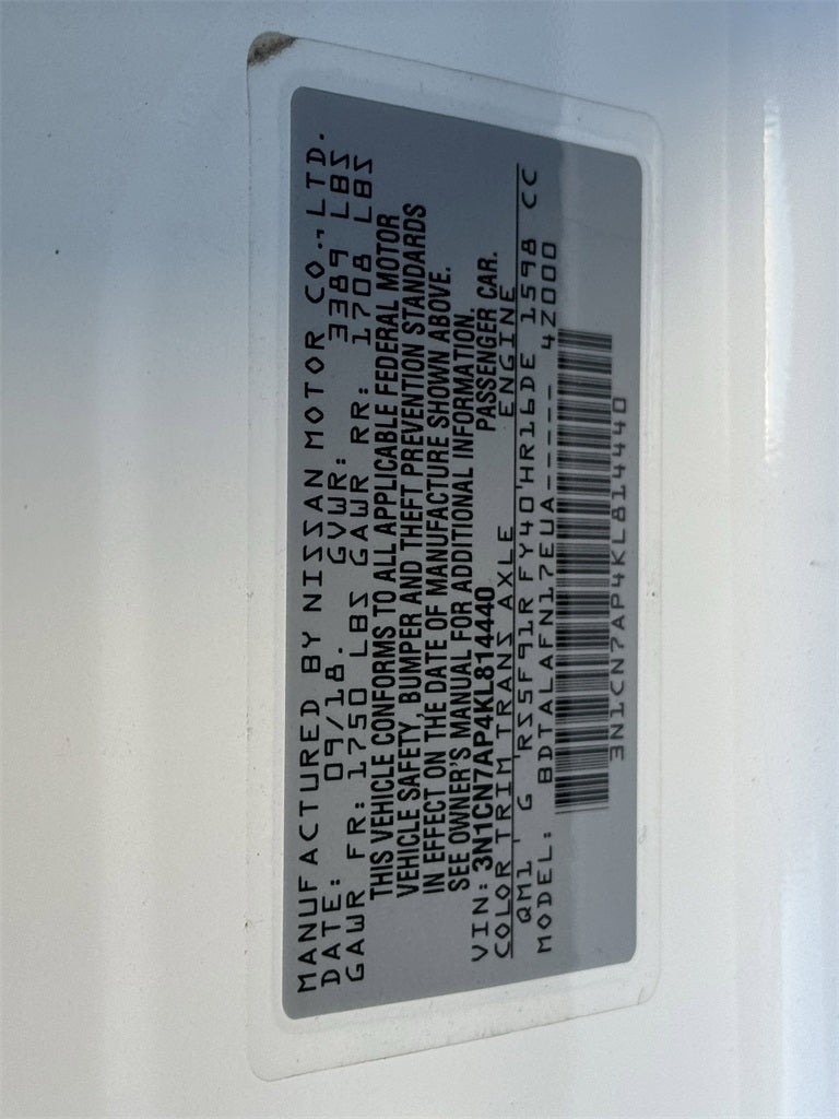 2019 Nissan Versa 1.6 S