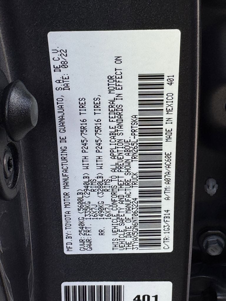 2022 Toyota Tacoma Base