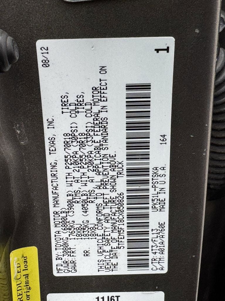 2012 Toyota Tundra Grade 4.6L V8