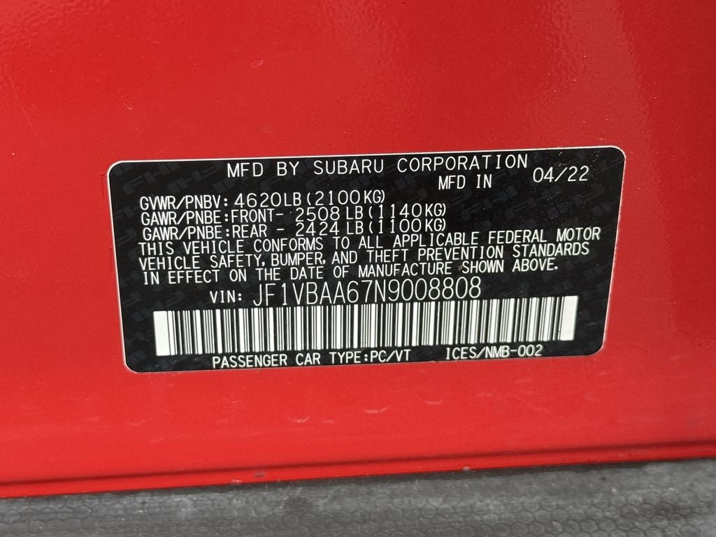 2022 Subaru WRX Base
