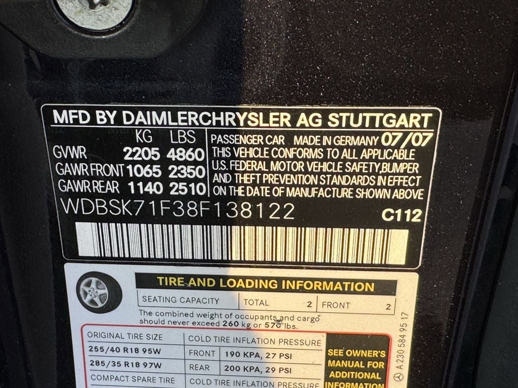 2008 Mercedes-Benz SL-Class SL 550