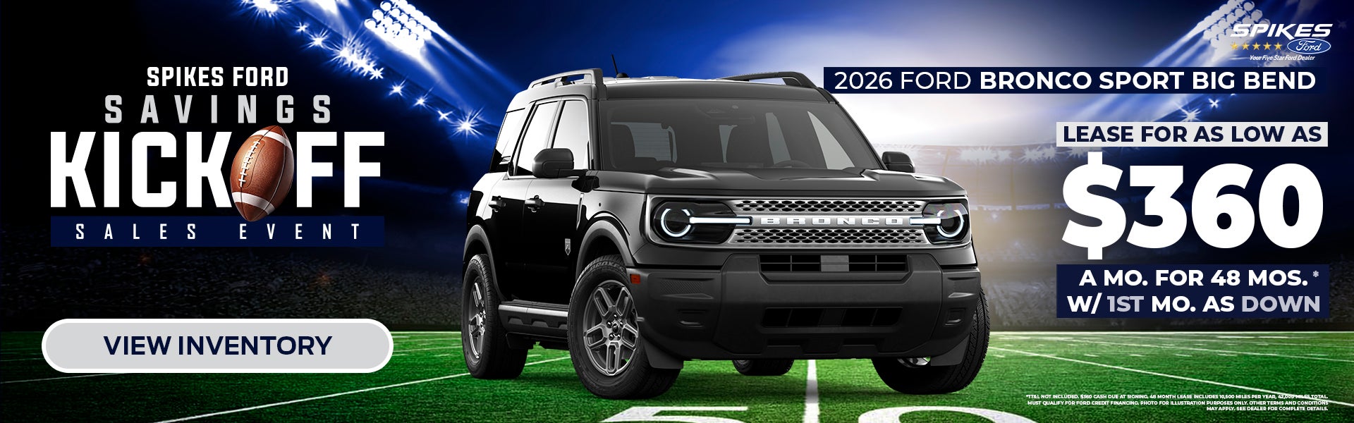 Lease 26 Ford Bronco Sport Big Bend for as low as $360 a mo.