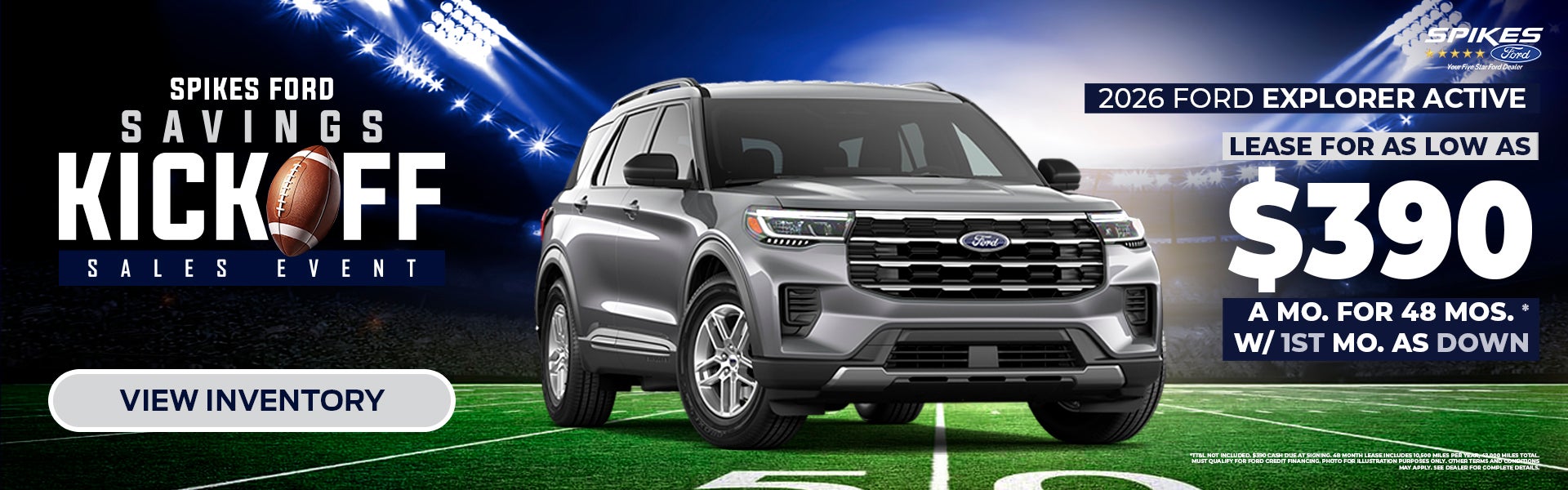 Lease 26 Ford Explorer Active for as low as $390 a month.